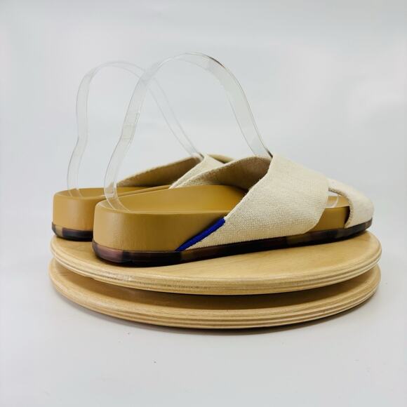 ROTHY'S 'The Weekend' Ivory Criss Cross Slide Sandals Women's Sz. 9 - Picture 5 of 10